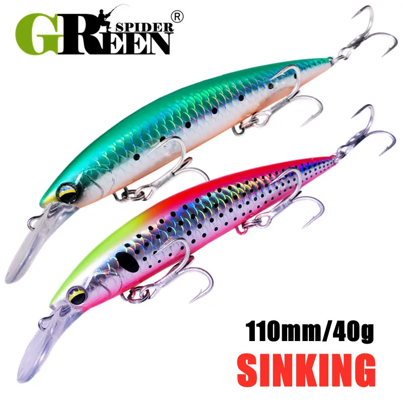 Fishing Lure Jerkbait - GREENSPIDER Heavy Weight Minnow 110 mm