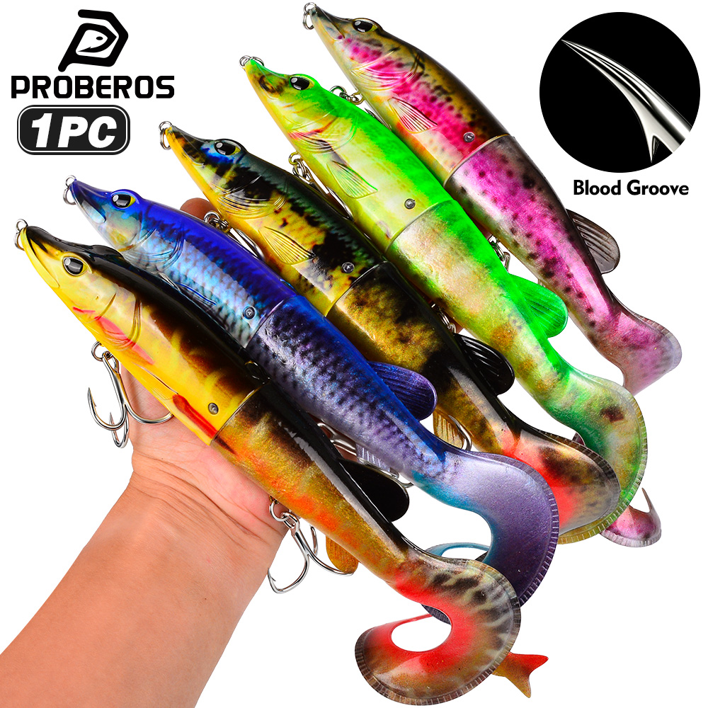 Fishing Lure Jerkbait - PROBEROS 1 Stück 2-teiliger Gelenk-Swimbait mit