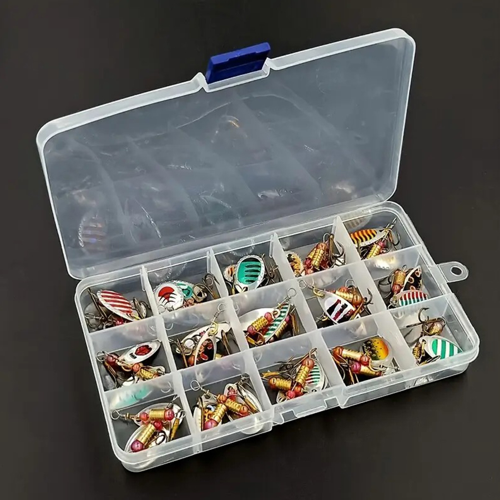 Fishing Lure Spoon - 30 Stück Metall-Löffel-Spinner-Angelköder mit Dreifachhaken, Angelwobbler,